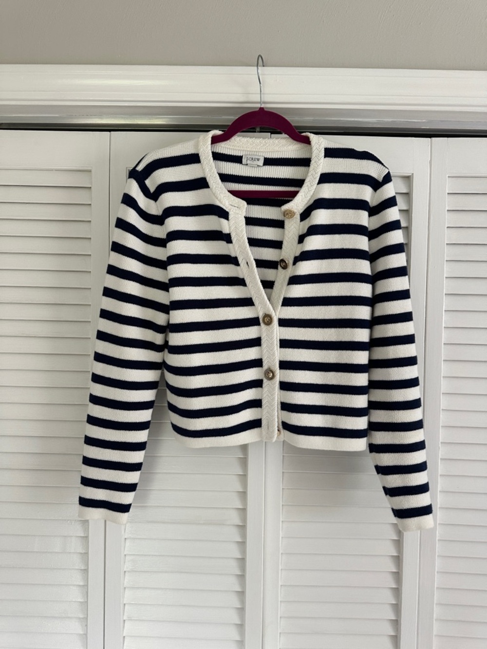 J.Crew cotton jacket cardigan sailor style small